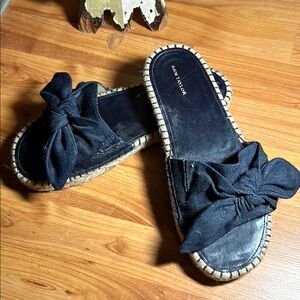 Ann Taylor Black Espadrille Bow Espadrilles